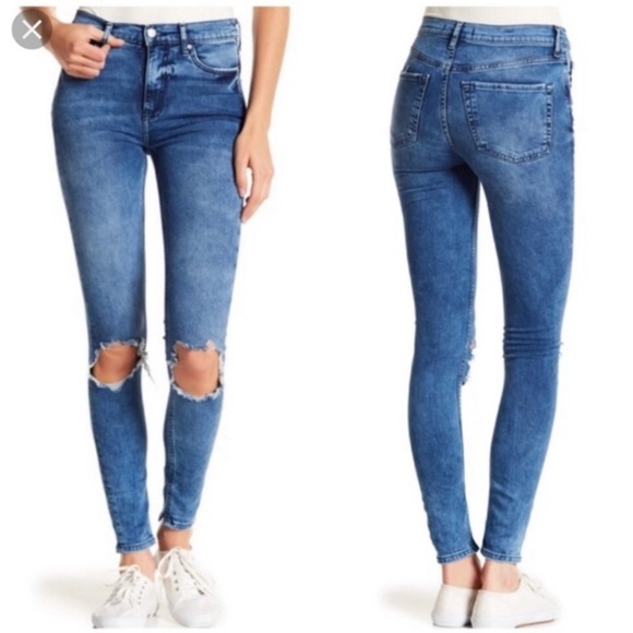 Free People Denim - Free People Busted Knee Skinny Jeans Sz:24
